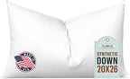 Pillowflex Synthetic Down Pillow Insert - 20x26 Down Alternative Pillow, Ultra Soft Standard Bed Sleeping Pillow, Large Rectangle Sham - 1 Decorative Pillow Form