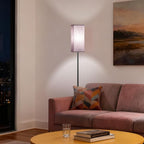 64.6" Floor Lamp, Pole Lamp with Foot Switch, Modern Standing Lamp, Minimalist Freestanding Lamp (Bulb Not Included), for Living Room, Bedroom, ETL Listed, Black and Taro Purple AZ07LD05