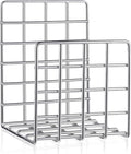 AceOrbit Metal Magazine Rack Holder, 304 Stainless Steel Metal Vinyl Record Stand Holder Record Book Stand Multipurpose Storage Display for Album Lps Magazine File Organizer Living Room Bedroom Office