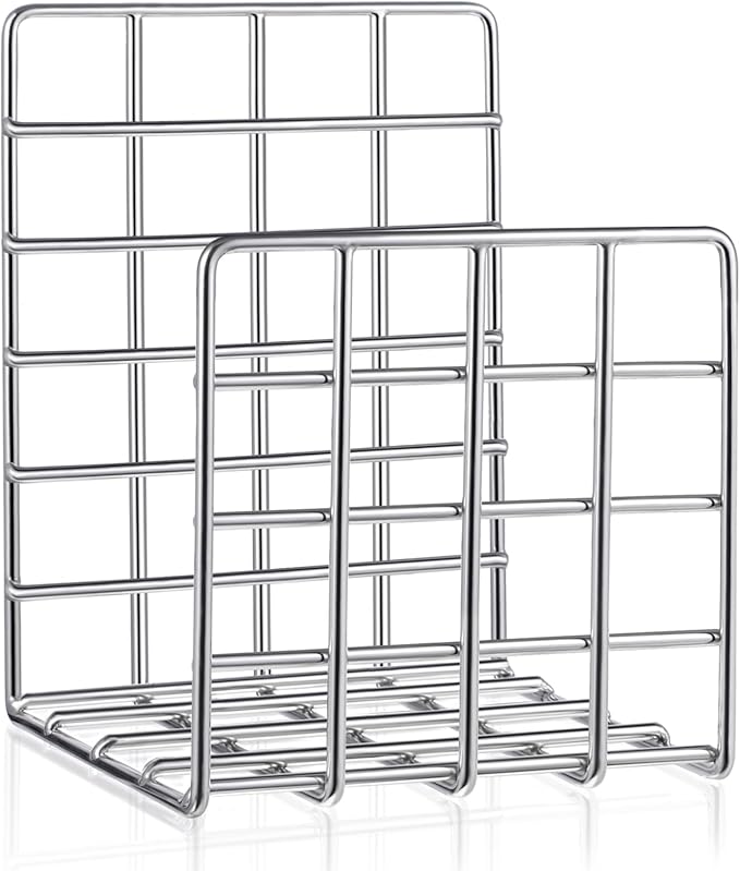 AceOrbit Metal Magazine Rack Holder, 304 Stainless Steel Metal Vinyl Record Stand Holder Record Book Stand Multipurpose Storage Display for Album Lps Magazine File Organizer Living Room Bedroom Office