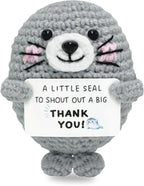Funny Handmade Crochet Seal for Women Men, Positive Emotional Support Seal, Valentine's Day Gift, Birthday Basket Gift for Home Decorations