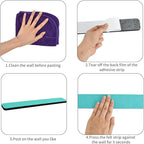 Vuzvuv 8 pcs Bulletin Board Bar Strips with 50 Pushpins & 10 Wooden Clip pins，Self Adhesive Cork Board for Wall，Felt Pin Board for School，Office Decor(Turquoise)