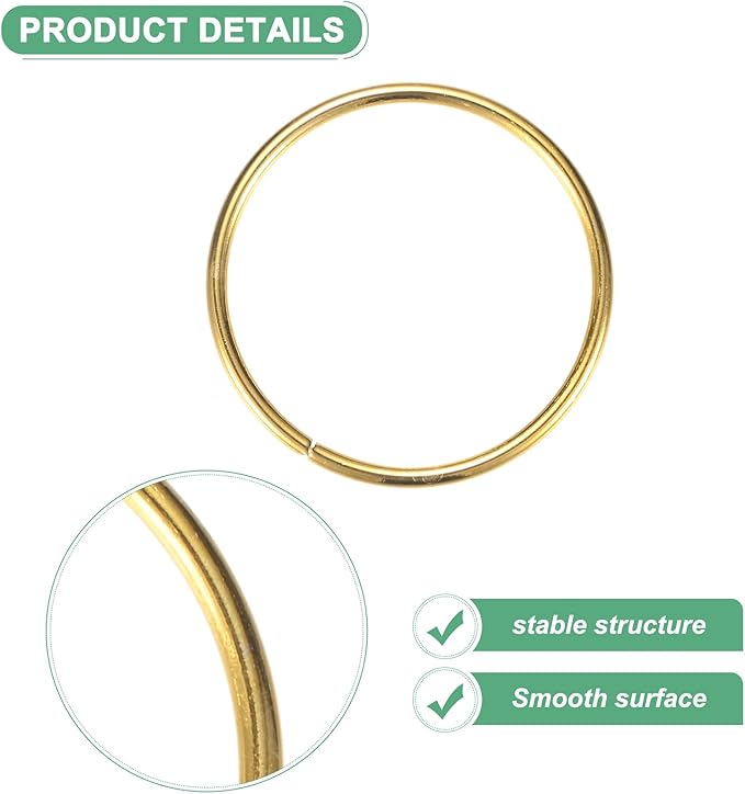 M METERXITY 12-Pack Dream Catcher Rings,2 Inch Metal Round Shape Macrame Wreath Floral Ring Hoop for Home/Valentine/DIY Craft/Wedding/Wall Hanging Decorations [Golden]