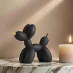 Resin Balloon Dog Sculpture - Collectible Figurines Decor for Home | Office Desktop Resin Decors Balloon Dog Decor (Black)