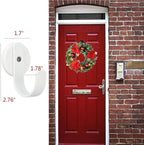 Magnetic Wreath Hanger, 2 Pack Heavy Duty Magnets with Hook for Refrigerator, Christmas Decoration Magnetic Hooks for Metal Front Door, Cruise Hook Hanger for Hanging Cabins Grill Coat Pattern (White)