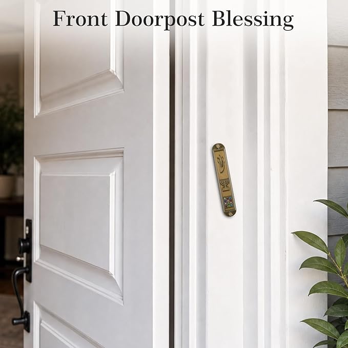 MAGICLULU 5-Pack Door Mezuzah with Kosher Scroll, Screw Mount Metal Mezuzah Case - 3.54 Inch Tall Jewish Mitzvah Mezuza Plaque for Front Doorpost Entrance, Religious Housewarming Gift