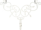 [Front Door WREATH HANGER] - Ivy Design | ADJUSTABLE Hook Length for Tall and Small Doors | PADDING to Prevent Damage like Scratch and Dents | Heavy Duty Cast Iron Metal Hangar - (White)