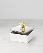 Reed And Barton Home Decor, Little Snoopy Keepsake Box, Made Of Metal, Spot Clean, Room Decor, Organization And Storage Box For Keepsakes & Memories, Peanut Snoopy Design (Silver And Yellow, 1 Piece)
