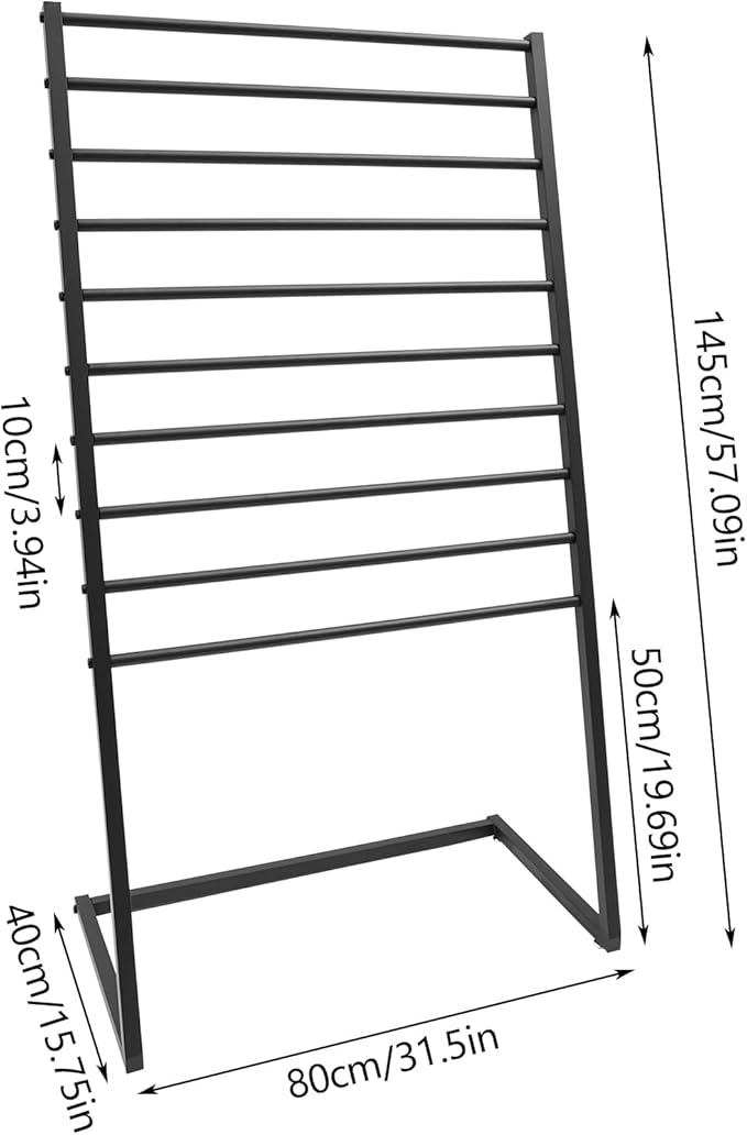 Metal Scarf Display Stand, Freestanding Scarf Rack, Belt Shawl Hijab Floor Standing Organizer for Boutique Display, Commercial Home Black