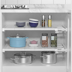 iayokocc Expandable Closet Tension Shelf Rod, Adjustable Metal Storage Rack,DIY Organizer Divider Separator for Cabinet Wardrobe Cupboard Kitchen Bathroom(Size:48-80cm)