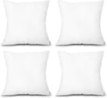 Edow Throw Pillow Insert, Lightweight Soft Polyester Down Alternative Decorative Pillow, Sham Stuffer, Machine Washable 12x12 (White, 4 Count (Pack of 1))