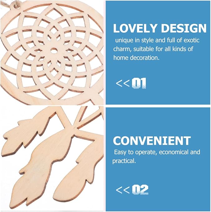 Wood Dream Catcher Ornament: 40pcs Mini Dreamcatcher Arts Craft Hanging Nursery Bedding Room Decorations Car Wall Catchers Kit