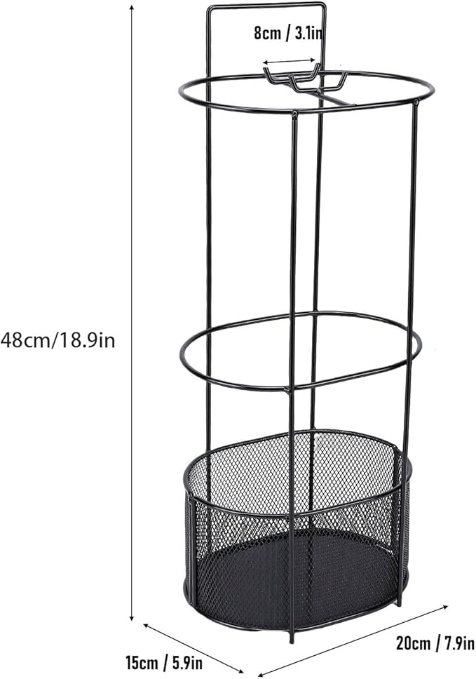 Focket Umbrella Stand, Premium Iron Hollow Mesh Drainage Umbrella Holder for Entryway, Indoor Storage Rack with Vertical Space Saving Design for Homes Hallways Offices Shops Schools