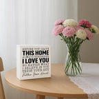 Before You Leave This Home Sign, Heartfelt Family Reminder & Wall Art, Always Remember Signs, I Love You Signs, Wooden Home Decor,Housewarming Gift, Box Sign Decor Tabletop, 5.1x5.1inches