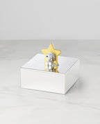 Reed And Barton Home Decor, Little Snoopy Keepsake Box, Made Of Metal, Spot Clean, Room Decor, Organization And Storage Box For Keepsakes & Memories, Peanut Snoopy Design (Silver And Yellow, 1 Piece)