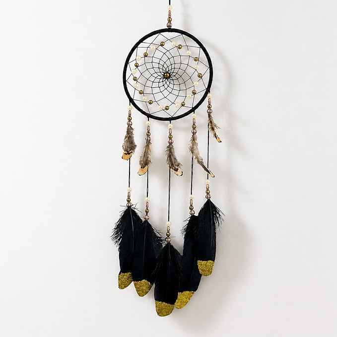 Dream Catchers Handmade Feather Native Home Wall Decoration Black