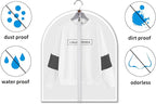 MsKitchen12Pack Short Garment Bags (24x32") - Dustproof Covers for Kids Clothes - Durable PEVA Storage Bags with Sturdy Zipper for Dance Costumes, Tops & Folded Pants (Translucent)