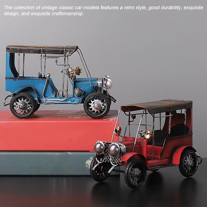 Vintage Car Model Metal Car Model Vechile Collectable Model Desktop Ornament for Bar or Home Decoration