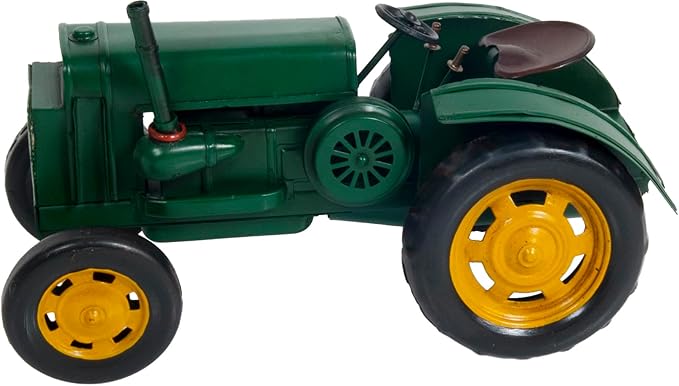 1939 John Deere Model D Tractor Metal Handmade - John Deere Collectibles - Metal Scale Model for Home & Office - 11.5" L x 6" W x 6.5" H