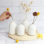 YANLING Small White Vase for Decor, 6 Pack Ceramic Vases for Pampas Grass, Boho Vase for Home Decor White Vases for Flowers, Modern Ceramic Vase Dried Flowers Vases
