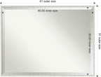 Amanti Art White Wall Mirror 31x41 Paige White Silver Rectangle Bathroom Mirror for Wall Decor Living Room, X-Large Modern Wood Frame, Hangs Horizonally and Vertically, Bathroom Decor, Beveled Edge