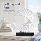 White Wave Sculpture, Modern Ocean Wave Home Accents, Resin Art Statue for Shelf, Coffee Table, TV Stand Adornos Modernos