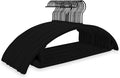 MIZGI Premium Velvet Hangers 60 Pack Heavyduty- Non Slip No Shoulder Bump Suit Hanger- Black Hooks,Space Saving Clothes Rounded Shape for Coat,Sweater,Jackets,Pants