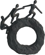 Abstract Sculptures - Living Room and Office Dynamic Climbing Wall Character Decoration, Black Statue 7x8x1.5 inches Elegant Black Home Decoration Gift Creativity