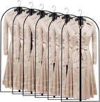 Clear Garment Bags for Hanging Clothes Travel (24'' x 54'' Set of 6) Clothes Storage Bags Closet Cover for Open Closet with Zipper for Suit, Sweaters Travel Laundry Wardrobe Closet Garment Dust Cover