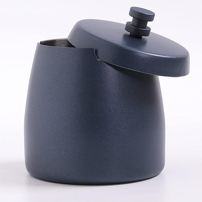 Ashtray with Lid for Cigarette, Stainless Steel Smokeless Odorless Windproof Ashtrays for Home Office Tabletop Outside Patio Outdoor Balcony(3.54''x2.8''x3.38'')