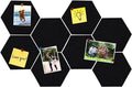 8Pcs Hexagon Felt Cork Board Tiles, Self Adhesive DIY Bulletin Board Pin Board for Office School Home Wall Decor Stickers Memos Photos Display (Black)
