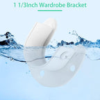 2 Packs Stainless Steel Closet Rod End Supports 1-1/3 Inch Wardrobe Bracket Heavy Duty Closet Pole Sockets Flange Rod Holder, U-Shaped with Screws, White