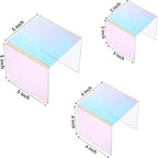 Chuangdi 2 Sets Acrylic Display Risers, Product Stand, Jewelry Display Riser Shelf Showcase Fixtures for Dessert Cupcake Candy Figure Treat Action Showcase(Rainbow Color,Medium Set)