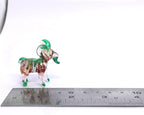 Goat Tiny Figurines Animals Hand Blown Color Glass Art Collectible Gift Home Décor (Red Green)