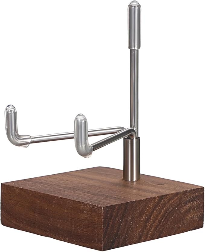Hipiwe Crystal Display Stand Adjustable Metal Arms Display Stand Easel with Wooden Base for Displaying Geodes Rock Mineral Agate Coral Seashell and Small Collectibles,2"x2"x2.9"