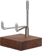 Hipiwe Crystal Display Stand Adjustable Metal Arms Display Stand Easel with Wooden Base for Displaying Geodes Rock Mineral Agate Coral Seashell and Small Collectibles,2"x2"x2.9"