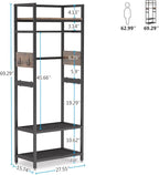 Tribesigns Small Heavy Duty Clothes Rack with Shelf and Hanging Rod, Freestanding Closet Organizer, Industrial Hall Tree Garments Rack for Small Space,Bedroom,27'' W X69'' H, Max Load 300LBS