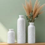 Modern Ceramic Vase Set of 3, White Crystalline Glaze Colors, Decorative Bottles for Home, Farmhouse Rustic Decor Housewarming Gifts, Wedding Gifts, Birthday Gifts for Women(Crystalline Glaze White)