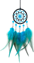 Rear View Mirror Accessories Small Dream Catcher for Car, Turquoise Blue Mini Dreamcatcher for Rearview Mirror Hanging