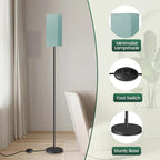 64.6" Floor Lamp, Pole Lamp with Foot Switch, Modern Standing Lamp, Minimalist Freestanding Lamp (Bulb Not Included), for Living Room, Bedroom Office ETL Listed, Black and Teal J07LD05