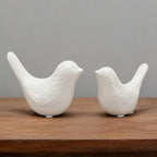 FANTESTICRYAN Set of 2 Small Ceramic Birds Statue, Home Decor Modern Style Animal Sculptures, Decorative Figurine Ornaments for Office Desktop, Bookshelf, Coffee Table, Bedroom, Living Room, Cabinets