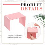 Chuangdi 2 Sets Acrylic Display Risers, Product Stand, Jewelry Display Riser Shelf Showcase Fixtures for Dessert Cupcake Candy Figure Treat Action Showcase(Pink,Small Set)