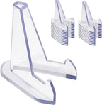 Bonsicoky 20 Pack Mini Clear Acrylic Easel Display Stands - Durable Display Holders for Coins, Card, Medals, and Collectibles - 2.7 Inch Tall