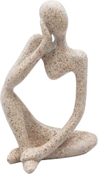 Dnoifne Thinker Statues and Sculptures, Sandstone Resin Thinker Statue Ornaments, Abstract Style Sculptures, Housewarming Gifts, Living Room Dining Desk Decorations (Right, Super Large)