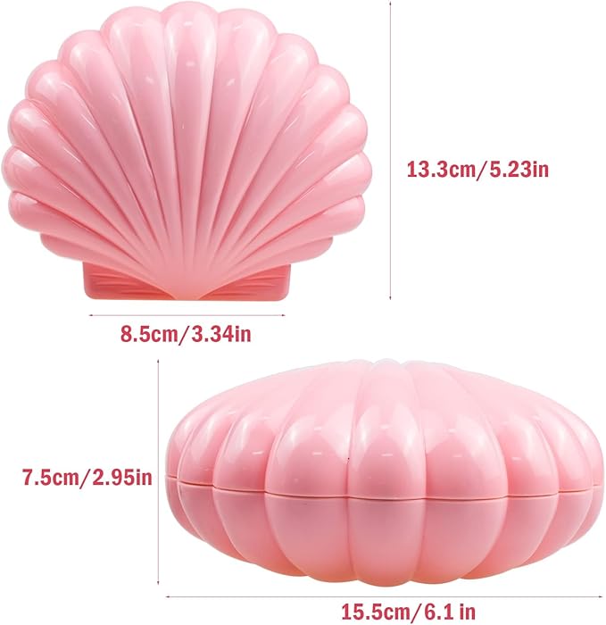 Ballerina Music Box, Pink Shell Music Box with Mirror, Jewellery Melody Box for Birthday, Wedding, Valentine's day