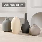 Ceramic Vase Set of 4 Small Vases Home Decor Modern Rustic Farmhouse Pottery Decorative Flower Vases for Pampas Grass Dried Fresh Flowers, Living Room, Bedroom, Table Centerpiece, Mantel, Shelf