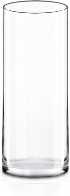 CYS Excel Clear Glass Cylinder Vase (H:12" D:4") | Multiple Size Choices Glass Flower Vase Centerpieces | Hurricane Floating Candle Holder