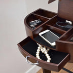 Wooden Suit Valet Stand with Drawer, Top Tray Freestanding Suit Stand with Contour Hanger, Trouser Bar, Tie & Belt Hooks Clothing Rack for Entryway Office Living Room(Standing Brown)