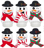 Cinrobiye 12 Set Snowman Craft Snow Globes Kit DIY Christmas Snow Globe Clear Globes with Screw Off Cap DIY Snow Globes Christmas fillable Ornaments Xmas DIY Crafts Home Decoration