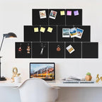 MaxGear Large Cork Board for Wall 48" x 36" Black Bulletin Board, 12 Pack Felt Wall Tiles with Pushpins, Cork Boards for Office Pin Board Tack Board for Photo Meno Decor